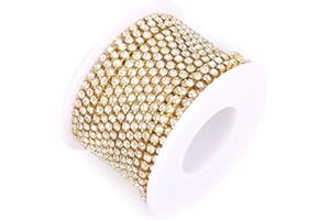 ALEXCRAFT 9,1 m 2.8 mm cristallo STRASS catena stretta finiture Cup catena Bulk per artigianato creazione gioielli Golden