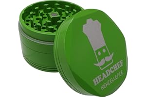 Headchef Hardcore Hexellence Ceramic Non-Stick Coated Metal Herb Grinder, 4 Piece, 62mm (Green)