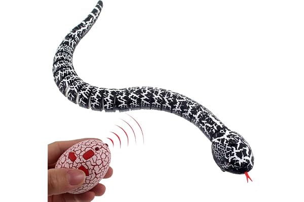 Escomdp RC Snake Télécommande infrarouge Véhicule électrique Électronique Enfants Prank Scary Toy réaliste pour anniversaire, Halloween, Noël (Noir)