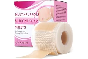 WOMEIKI Silicone Scar Sheets & Tape (1.6" x 120"-3M) - Reusable Soft Medical Grade Silicone Strips Patches for Surgical, Keloid, Acne, Burn, C - Section Scars