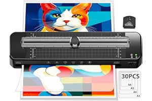 Raycial A3 Laminiergerät mit ABS-Anti-Stau-System, Laminiergerät mit 30 Blatt Laminierfolie für A3 A4 A5 A6 - Vielseitiges Kalt-Heißlaminiergerät für Büro, zu Hause und in der Schule