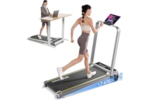 ‎YPOO YPOO Laufband Zuhause Klappbar mit Steigung, 140kg Walking Pad Leise für Zuhause Büro, 0.8-8km/h Laufband Schreibtisch mit Neigung, Walkingpad Incline mit Griff/LED-Anzeige/Fernbedienung/APP