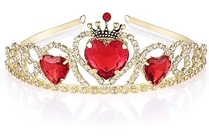 HENGKAIXUAN Kzslive Evie - Tiara de corazón rojo con diseño de corazón y corona roja para Halloween, princesa, Navidad, regalo para niñas