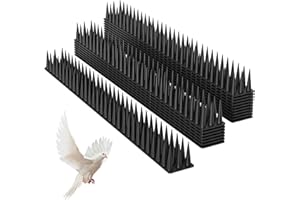 HYWEAN HSAFE Pinchos Antipalomas Plástico, Pinchos Anti Gatos Marrón, Ahuyentador de Palomas Ahuyentar Pajaros, Repelente Palomas Gatos Pájaros para Jardin Balcón (12pcs*43cm Schwarz)