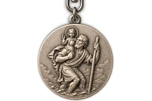 ELBKAISER – Christopherus Auto Schlüsselanhänger – Heiliger Christophorus Auto Anhänger für Autofahrer – Schutzpatron Autofahrer – Christophorus für Auto, Heiliger Ch