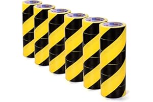 ADHES TAPE PURSUIT OF PERFECTION ADHES Caution Tape Floor Tape Warning Tape Yellow and Black Weather-Resistant 2" X 36 Yds,36ROLLS