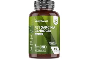 Garcinia Cambogia-fruktextrakt - 1000 mg per kapsel - 60% hydroxycitronsyra - 2 månaders förbrukning - 60 veganska kapslar - Pure Garcinia Malabar Tamarind från WeightWorld