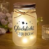 Juratar Glückslicht Geschenk für Freundin, Beste Freundin Geschenke - Mason Jar Nachtlichter mit Spruch Personalisiert Geburt