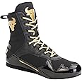 BULL-TEN Black Boxing Shoes for Men and Women Lace Up Non-Slip Rubber Sole Lightweight | Knockout High Top Boxing