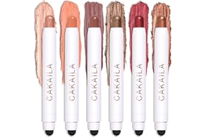 JasCherry Juego de 6 Lápiz de Sombra de Ojos Eyeshadow Stick Pen Larga Duración Impermeable Mate Shimmer Palo de Sombra de Oj