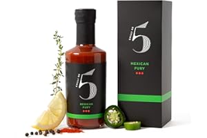 CHILLI NO. 5 Chilli No.5 | Mexican Fury, Sauce Piquante TEX-MEX, Mélange Exclusif de Cinq Piments, Superaliments Sains, Végan, Sans Gluten, Sans Colorants ni Arômes Artificiels, Bouteille de 200 ml