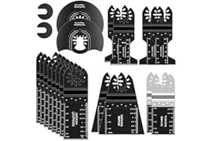Lame de Scie Oscillante 18PCS, Aicoya Universelle Accessoires Outil Multifonction pour Bois Métal et Plastique, pour Fein, Dremel, Bosch, Makita, Dewalt et plus encore