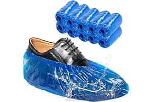 AHIGH Schuhüberzieher Einweg (6g x100 Stück),Schuhüberzieher Wasserdicht Mehrweg,Überzieher Schuhe mit Rutschfesten Wasserdicht,Verdickter PE Schuh Überzieher für Baustellen,Medizin,Hausgebrauch und Outdoor