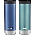 Contigo Huron Insulated Stainless Steel Travel Mug with SnapSeal Lid, 20oz 2 Pack, Blue Corn & Bubble Tea