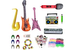 ICONAT Party Deko Fotobox Accessoires,Foto Requisiten Party Zubehör für Hochzeit,Halloween,Weihnachten,Tischdeko Geburtstag,Karneval, Silvester Deko (104 Stück)