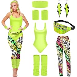 Survêtement Rétro Années 80-90 - Costume Bad Taste, Carnaval, Soirée Déguisée - Pour Hommes Et Femmes - Couleur Rose/vert/jaune, Taille XXL