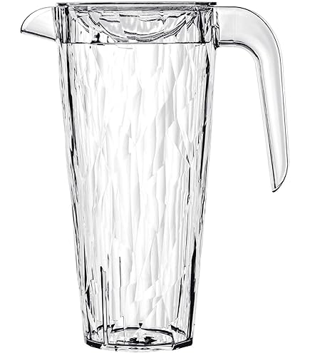 Stelton Wasserkanne EM77 - Kühlschrank-Kanne mit Deckel, Griff, Eiswürfelfilter - Moderne Karaffe - Kunststoffbehälter zum Servieren von Kaltgetränken, Fruchtsaft & Punsch - 1,5 Liter, Blau