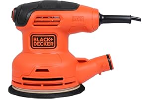 BLACK+DECKER Levigatrice roto orbitale 230W.Sacchetto raccoglipolvere incluso per un'area di lavoro più pulita. BEW210-QS