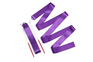 KINBOM 2 Piezas Cintas de Baile, 2 m Cinta Baile Giratoria Larga Cinta de Gimnasia Ritmica para Cinta Baile Artistico de Niña Entrenamiento Fiesta, con Varita de Bailarina de Cinta
