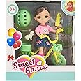 Sweet Annie Fashion Dolls, Toy Figure, Doll Bicycle with Pet Playset - Green, TC2‎66996