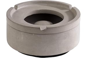 APS Wind-Aschenbecher „Element“ – Premium Aschenbecher aus Beton – 3 Rillen für die Zigarettenablage – Ascher mit möbelschonender Unterseite 10,5 x 5cm, Beton Grau