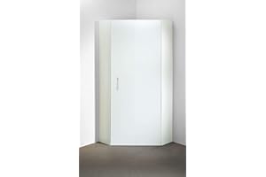 lifestyle4living Eckschrank in weiß mit viel Stauraum, Kleiderschrank mit 1 Tür und 5 verstellbaren Böden, Stauraumschrank B/H/T ca. 80/185/80 cm…