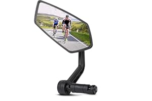 AiQInu specchietto bici, specchio riflettente in vetro HD, specchietto retrovisore per bicicletta ruotabile a 360° per bicicletta, mountain bike, bici da strada (Lato sinistro)