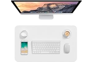 Hsurbtra Desk Pad, 60 x 35 cm PU Leather Desk Mat, M Extended Mouse Pad, Waterproof Desk Blotter Protector, Ultra Thin Large Laptop Keyboard Mat, Non-slip Desk Writing Pad for Office Home