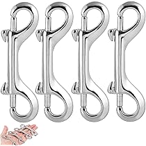 8 Pezzi Moschettoni A S In Acciaio Inox - Doppia Molla, Per Campeggio, Viaggi, Casa