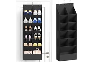 Lifewit Over the Door Shoe Organizers, 1 Pack Hanging Shoe Rack with 11 Pockets, 5 Layers Shoe Holder for Closet Door Storage Includes Boots, Toys, Water Bottles, Daily Necessities, Black