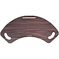 XSOURCE Wood Curved Lap Desk Use on Chair & Bed as Study Pad or Writing Pad Table Tray with Handles for Laptop Study Pad Multipurpose Board Both Side Pre Laminated Wooden (Pen Slot-BROWN)