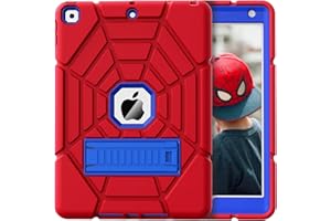 ZoneFoker iPad 9th Generation Case,iPad 8th / 7th Generation Case,iPad 10.2 Case 2021/2020/2019 for Kids Boys,Heavy Duty Shockproof Rugged Case Protective Cover for iPad 9 8 7 Gen 10.2" (Red+Blue)