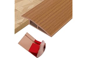 LSGCQ Floor Transition Strips PVC Self-adhesive Door Threshold Strips for Doorways Carpet Edging Laminate Floor Threshold Transition Profile (Yellow Wood Grain, 10mm×1m)