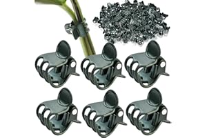 LUYANFX Orchideen Klammern Pflanzenclips, Wiederverwendbare Klein Pflanzenklammern,Dunkelgrüne Orchideen Clips Pflanzenstützclip für Unterstützen und Halten Garten Pflanzen Gemüsefrucht (100 Stück)