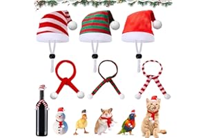 SPHERETRON Haustier Weihnachtsmütze 6 Stück Katzenbekleidung Katzen Weihnachtskostüm Kaninchen Zubehör Mini Weihnachtsmützen für Katzen Hamster Haustiere Bunny Igel Papageien
