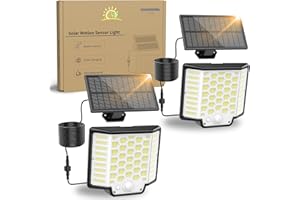 Collasis Focos Exterior Solares, Ortiny Luz Solar Exterior con Sensor de Movimiento 【186 LED | 3 Modo | 2 Paquete】 IP65 Impermeable lámparas solares exterior para Jardín, Caminos, Patio, Garaje