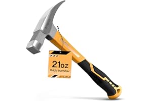 DIY Doctor Maurerhammer 21oz (600g) – Geschmiedeter Stahl & Fiberglasgriff – TPR rutschfester Griff für Geologie-, Spalt- & Nagelarbeiten