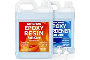 JANCHUN Epoxidharz Set 7.57L/256oz- Epoxidharz mit Härter kristallklares Gießharz für Flusstische Harz Kunstharz, Holz, Kunst, Aquarium, DIY Handwerk, Schmuckherstellung - Epoxy Resin Kit