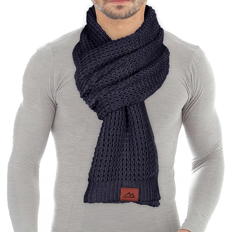 LA FERANI Herensjaal Kasjmier stijlvol Herfst Winter dun 185x65 elegant voor formele gelegenheden Kasjmier sjaal stijlvol soepel halsdoek Wolsjaal Wol Uni kleur, blauw, 200x70