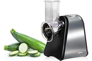 alpina Mandoline Cuisine Électrique - Coupe Legumes Multifonctions - Hachoir Électrique en Acier Inoxydable - Mandoline Coupe-Légumes - Coupe Legume - Hachoir à légumes, Argenté.