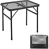 Odoland Tavolo Pieghevole Salvaspazio 60x40x56 cm, Tavolo da Picnic con Maniglia di Trasporto, Tavolino da Campeggio Portatil