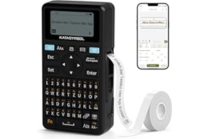 SUPVAN E11 Label Maker Machine Bluetooth with German QWERTZ Keyboard, 1 roll continuous labels