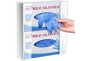 NiHome Support mural pour porte-gants (pour 2 boîtes), porte-gants en acrylique pour gants et chiffons jetables, distributeur de gants peu encombrant pour cuisine, salle de bain, laboratoire et garage