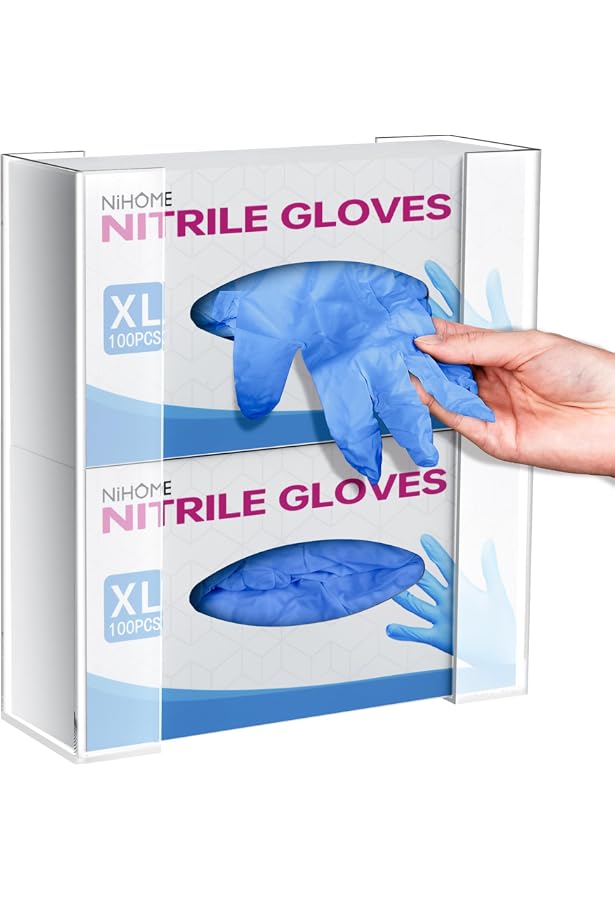 Support Mural Acrylique Transparent Pour Gants Jetables - Distributeur De Boîte à Gants 3mm - 9