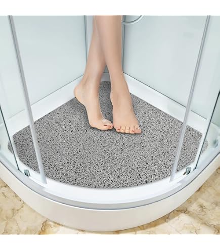Tapis De Douche Angle Antidérapant 70x70cm - Grand Tapis Bain Anti-Moisissure Ventouses