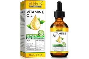 ELBBUB Vitamin E Öl 75000 IE - Reines Bio Vitamin E Öl für Haut, Gesicht & Körper - Straffende Pflege gegen Narben, Falten & Feine Linien