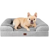 EHEYCIGA Orthopädisches Hundebett Kleine Hunde, 76x51cm, Grau | Orthopädischer Eierkistenschaum, Waschbarer und Wasserdichte