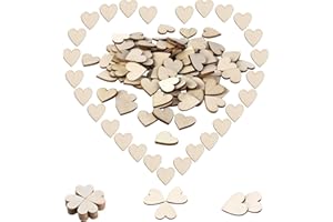 IJHYGD 200pcs Cuori In Legno Naturale Cuoricini Legno Cuori Di Legno Decorazioni Abbellimenti Dischi Legno Per Diy Arredamento Artigianato, Matrimonio,Natale,Creazione Biglietti 2cm