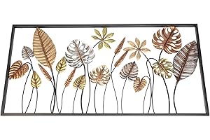 FRANK FLECHTWAREN Metallbild Blätter