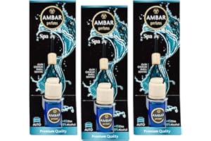 MS MÓVIL SHOP Ambar Perfums Lot de 3 désodorisants pour voiture Parfum spa 6,5 ml Élimine les mauvaises odeurs 0 % alcool et extraits naturels Durée + 45 jours par unité Parfum relaxant et élégant